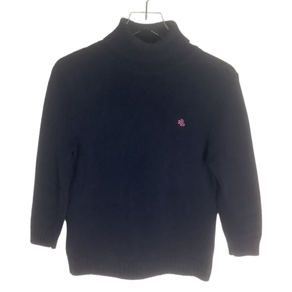 LRL Ralph Lauren Turtleneck Sweater Navy Blue Medium - Picture 1 of 14